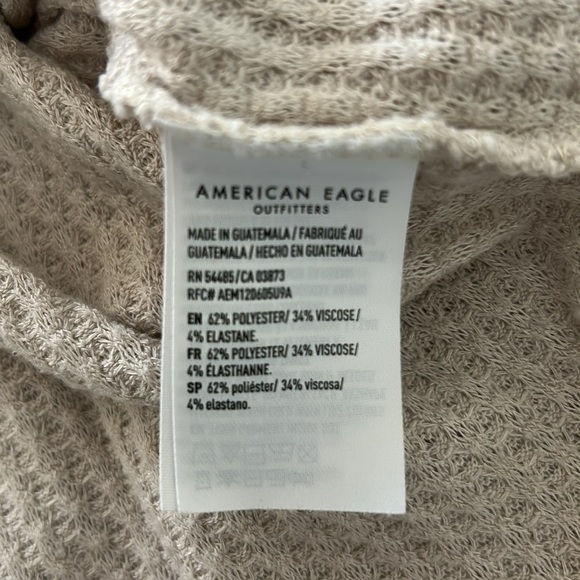 American Eagle Outfitters soft and sexy plush Tan shirt size XS long sleeve top - Picture 5 of 5